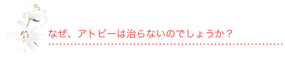 なぜ、アトピーは治らないのでしょうか?